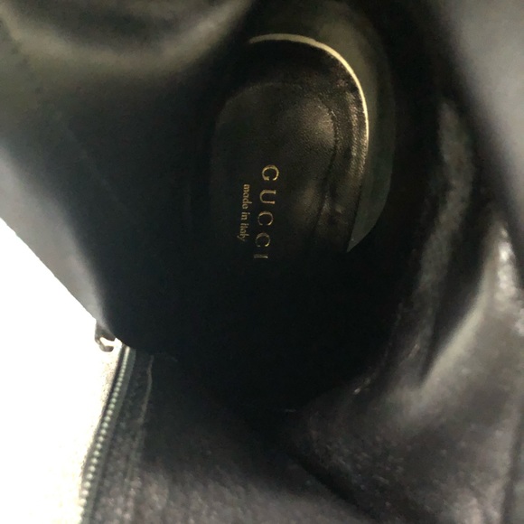 Gucci black suede buckle heeled boots - Picture 4 of 8